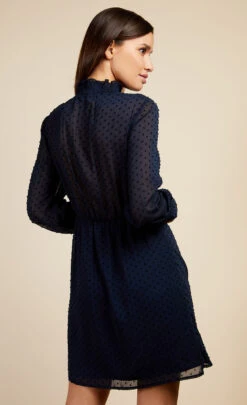 Little Mistress Navy Spot Mini Dress -Occasion Couture Shop D34370B1A 4