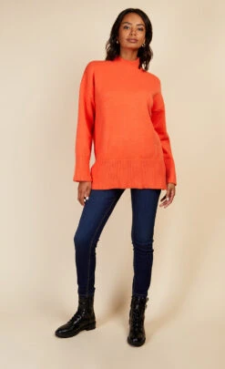 Little Mistress Orange High Neck Knit Jumper By Vogue Williams -Occasion Couture Shop D34409Q1A 1
