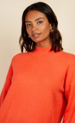 Little Mistress Orange High Neck Knit Jumper By Vogue Williams -Occasion Couture Shop D34409Q1A 3