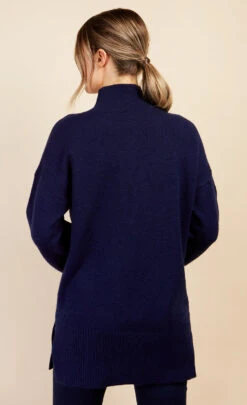 Little Mistress Navy High Neck Knit Jumper By Vogue Williams -Occasion Couture Shop D34409Q2A 4