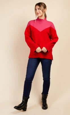 Little Mistress Colour Block Knit Jumper By Vogue Williams -Occasion Couture Shop D34412Q1A 1
