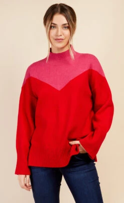 Little Mistress Colour Block Knit Jumper By Vogue Williams -Occasion Couture Shop D34412Q1A 2
