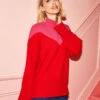 Little Mistress Colour Block Knit Jumper By Vogue Williams