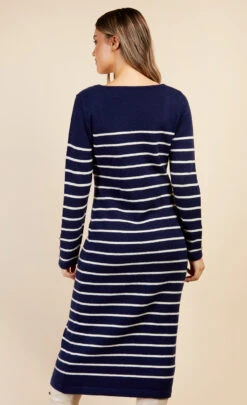 Little Mistress Navy Stripe Knit Midi Dress By Vogue Williams -Occasion Couture Shop D34418C2A 4