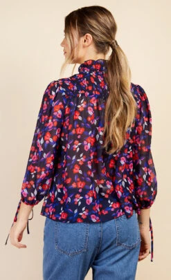 Little Mistress Floral Print Shirred Blouse By Vogue Williams 11 Little Mistress Floral Print Shirred Blouse By Vogue Williams -Occasion Couture Shop D34421Q1A 4