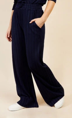 Little Mistress Navy Ribbed Trousers By Vogue Williams -Occasion Couture Shop D34425Q1A 2