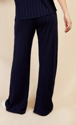 Little Mistress Navy Ribbed Trousers By Vogue Williams -Occasion Couture Shop D34425Q1A 4