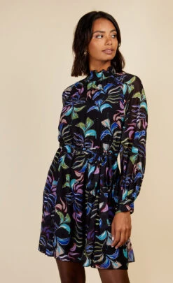 Little Mistress Leaf Print High Neck Mini Dress By Vogue Williams -Occasion Couture Shop D34429B1A 2