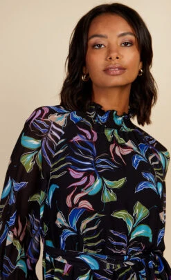 Little Mistress Leaf Print High Neck Mini Dress By Vogue Williams -Occasion Couture Shop D34429B1A 3