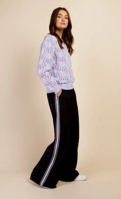 Little Mistress Black Side Stripe Trousers By Vogue Williams