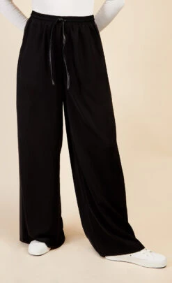 Little Mistress Black PU Side Stripe Trousers By Vogue Williams -Occasion Couture Shop D34432Q1B 2
