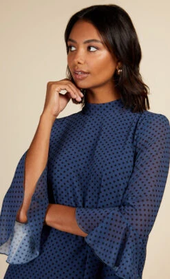 Little Mistress Blue Spot High Neck Mini Dress By Vogue Williams 9 Little Mistress Blue Spot High Neck Mini Dress By Vogue Williams -Occasion Couture Shop D34436B1A 3