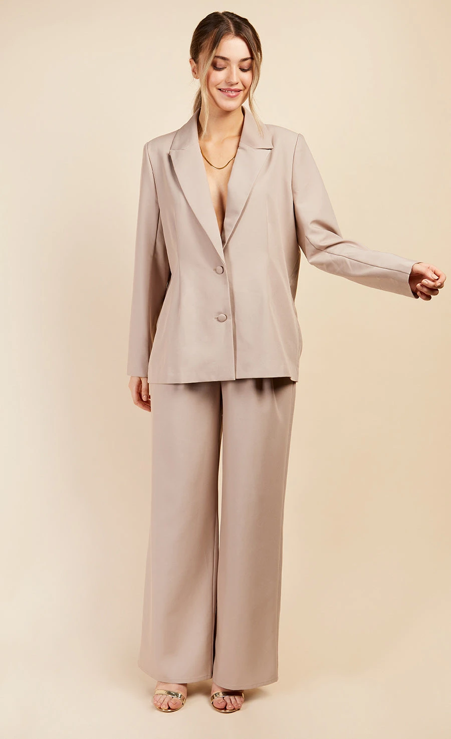 Little Mistress Stone Wide Leg Trousers By Vogue Williams 4 Little Mistress Stone Wide Leg Trousers By Vogue Williams - Image 2