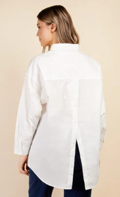 Little Mistress White Split Back Shirt By Vogue Williams