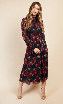Little Mistress Printed High Neck Midaxi Dress