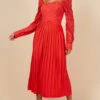 Little Mistress Coral Lace And Pleated Hem Midi Dress -Occasion Couture Shop D34552R1A 1