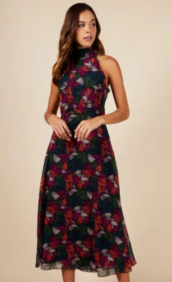 Little Mistress Printed Tie Detail Midaxi Dress -Occasion Couture Shop D34554R1A 2