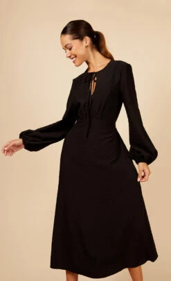 Little Mistress Black Tie Detail Midaxi Dress -Occasion Couture Shop D34556R1A 2