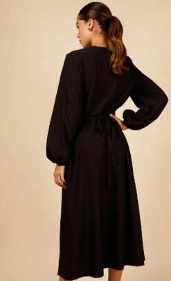 Little Mistress Black Tie Detail Midaxi Dress -Occasion Couture Shop D34556R1A 4