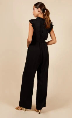 Little Mistress Black Check Frill Detail Jumpsuit -Occasion Couture Shop D3455862A 4