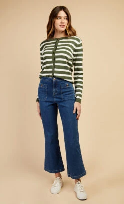 Little Mistress Blue Chambray Patch Trousers By Vogue Williams