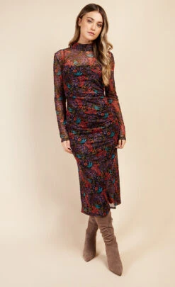 Little Mistress Floral Print Ruched Midaxi Dress By Vogue Williams -Occasion Couture Shop D34572R1A 1