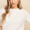 Little Mistress Cream Knit Top By Vogue Williams -Occasion Couture Shop D34579Q3A 3