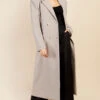 Little Mistress Stone Long Coat By Vogue Williams -Occasion Couture Shop D34583Q1A 5