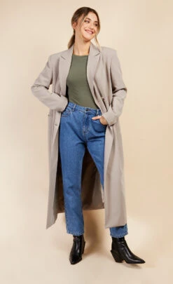 Little Mistress Stone Long Coat By Vogue Williams -Occasion Couture Shop D34583Q1A 6