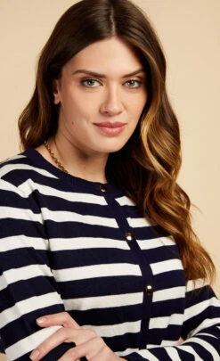 Little Mistress Navy Stripe Cardigan By Vogue Williams -Occasion Couture Shop D34589Q1A 3 ab671087 9231 40f5 bb8a 946c2a2d13fc