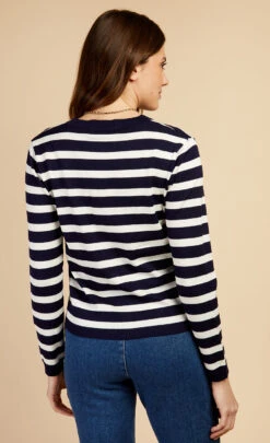 Little Mistress Navy Stripe Cardigan By Vogue Williams -Occasion Couture Shop D34589Q1A 4 df1a5441 b174 4ccc b38d 9c26c2083e7d