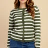 Little Mistress Khaki Stripe Cardigan By Vogue Williams -Occasion Couture Shop D34589Q2A 2