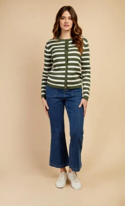 Little Mistress Khaki Stripe Cardigan By Vogue Williams -Occasion Couture Shop D34589Q2A 8962