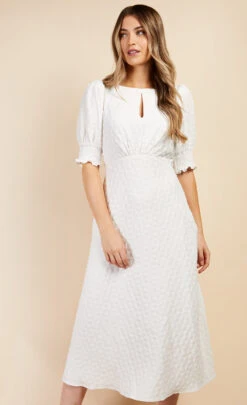 Little Mistress Cream Texture Midaxi Dress By Vogue Williams -Occasion Couture Shop D34593R2A 2