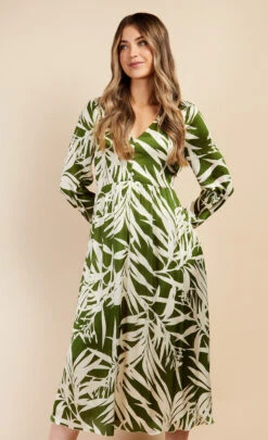 Little Mistress Green Print Satin Midaxi Dress By Vogue Williams -Occasion Couture Shop D34637R1A 2