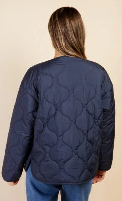 Little Mistress Navy Quilted Jacket By Vogue Williams 11 Little Mistress Navy Quilted Jacket By Vogue Williams -Occasion Couture Shop D34639Q2A 4