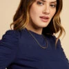 Little Mistress Navy Ruched Sleeve T-Shirt By Vogue Williams 1 Little Mistress Navy Ruched Sleeve T-Shirt By Vogue Williams -Occasion Couture Shop D34644Q2A 3 077fab9b 4c91 49c2 8ef2 0856bf39a970