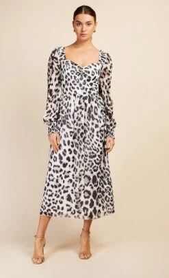 Little Mistress Leopard Print Sweetheart Neckline Midaxi Dress By Vogue Williams -Occasion Couture Shop D34649R1A 1
