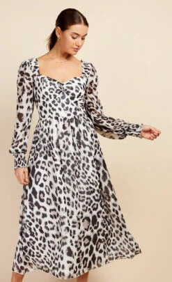 Little Mistress Leopard Print Sweetheart Neckline Midaxi Dress By Vogue Williams -Occasion Couture Shop D34649R1A 2