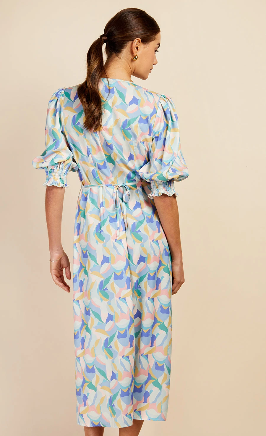Little Mistress Pastel Print Button Front Midi Dress By Vogue Williams 5 Little Mistress Pastel Print Button Front Midi Dress By Vogue Williams - Image 3