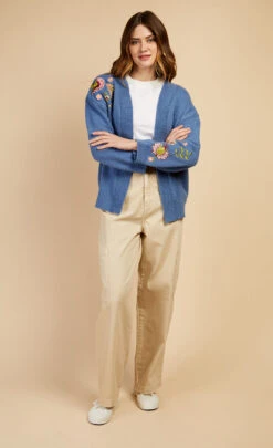 Little Mistress Blue Embroidery Knit Cardigan By Vogue Williams 10 Little Mistress Blue Embroidery Knit Cardigan By Vogue Williams -Occasion Couture Shop D34662Q2A 1