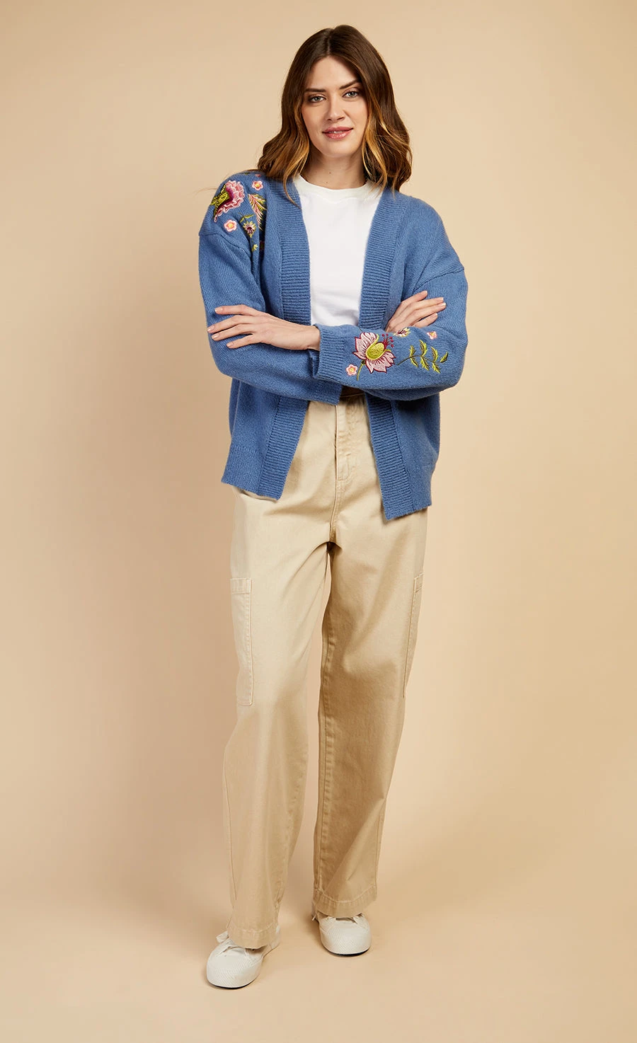 Little Mistress Blue Embroidery Knit Cardigan By Vogue Williams 6 Little Mistress Blue Embroidery Knit Cardigan By Vogue Williams - Image 4