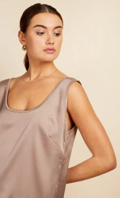 Little Mistress Stone Satin Vest Top By Vogue Williams -Occasion Couture Shop D34663Q1A 3jpg
