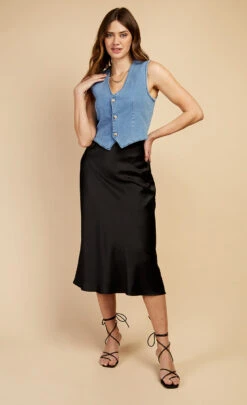 Little Mistress Blue Denim Waistcoat By Vogue Williams 10 Little Mistress Blue Denim Waistcoat By Vogue Williams -Occasion Couture Shop D34674Q1A 1