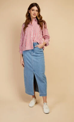 Little Mistress Red Stripe Shirt By Vogue Williams -Occasion Couture Shop D34677Q1A 1