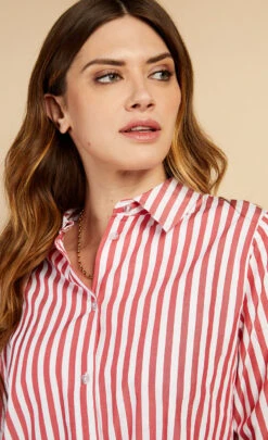 Little Mistress Red Stripe Shirt By Vogue Williams -Occasion Couture Shop D34677Q1A 3