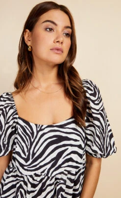 Little Mistress Zebra Print Tiered Mini Smock Dress By Vogue Williams -Occasion Couture Shop D34678B1A 3