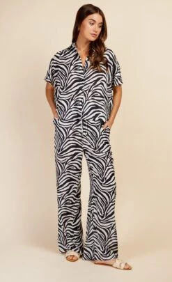Little Mistress Zebra Print Trousers By Vogue Williams