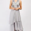 Little Mistress Sycamore Grey Embellished Frill Wrap Maxi Bridesmaid Dress -Occasion Couture Shop F16737D4B 1