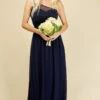 Little Mistress Luanna Navy Embellished One-Shoulder Maxi Dress -Occasion Couture Shop L16413D13A 1
